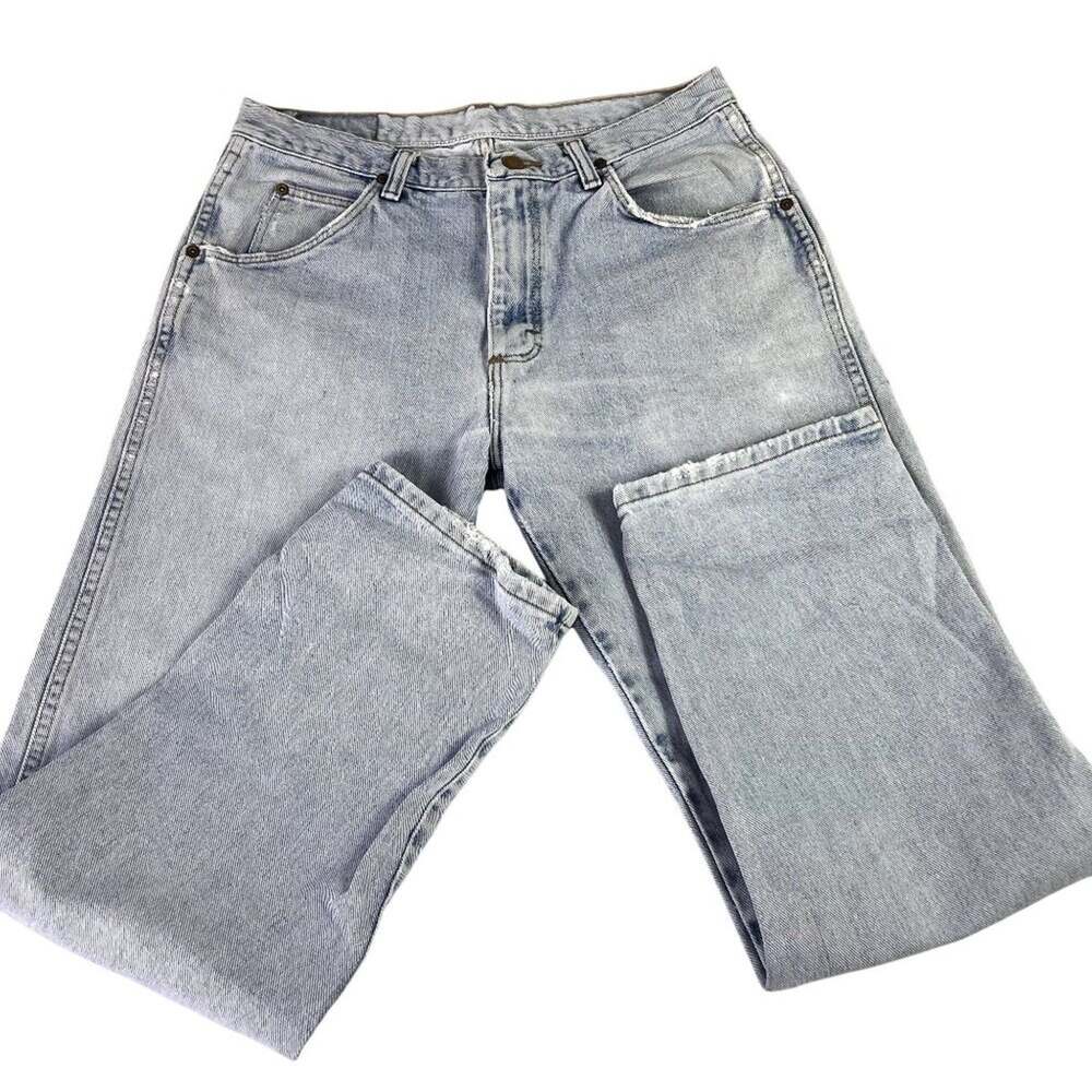 Wranglers Jeans Mens Unisex 30 Light wash High Rise Destroyed Trashed Vintage